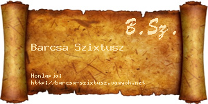 Barcsa Szixtusz névjegykártya